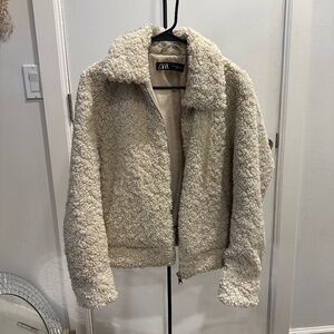 Zara Cream Sherpa Jacket